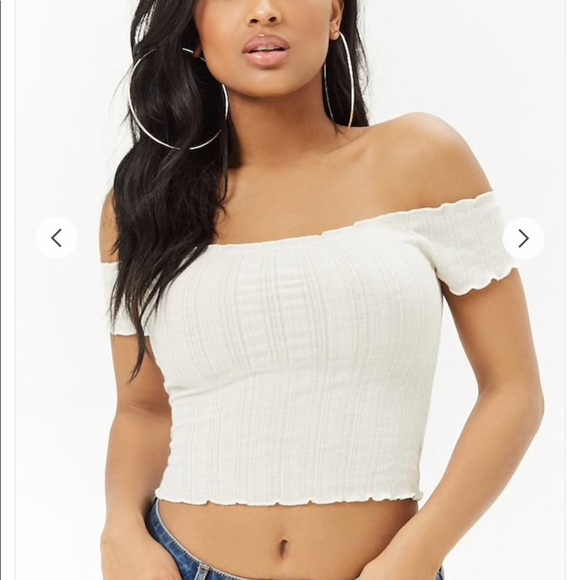 Forever 21 Lettuce Edge Off the Shoulder Top